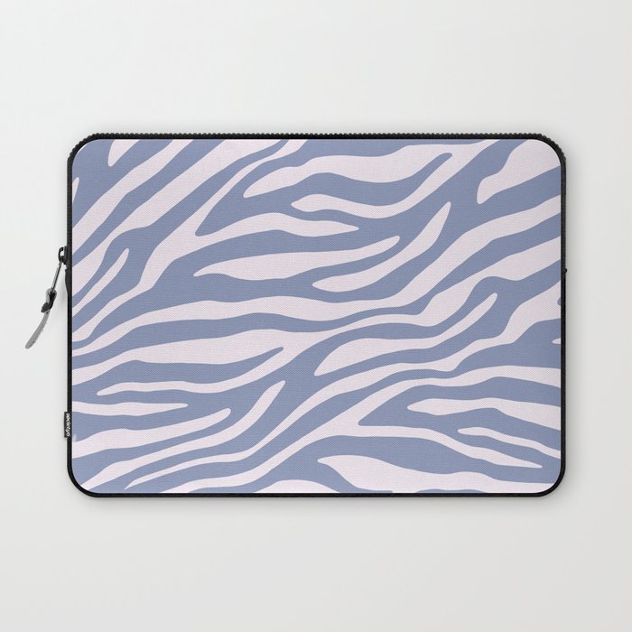 Blue Zebra Animal Print Laptop Sleeve Gallery Image 1