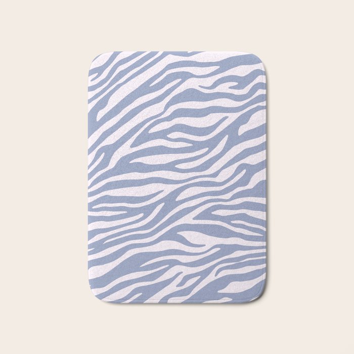 Blue Zebra Animal Print Bath Mat Gallery Image 1