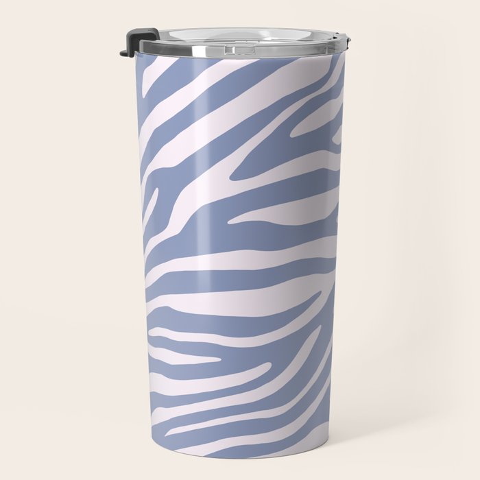 Blue Zebra Animal Print Travel Mug Gallery Image 3