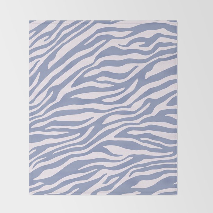 Blue Zebra Animal Print Throw Blanket Gallery Image 2