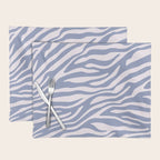 Blue Zebra Animal Print Placemat Gallery Image 1