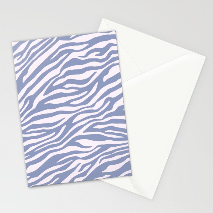Blue Zebra Animal Print Stationery Card Gallery Image 2