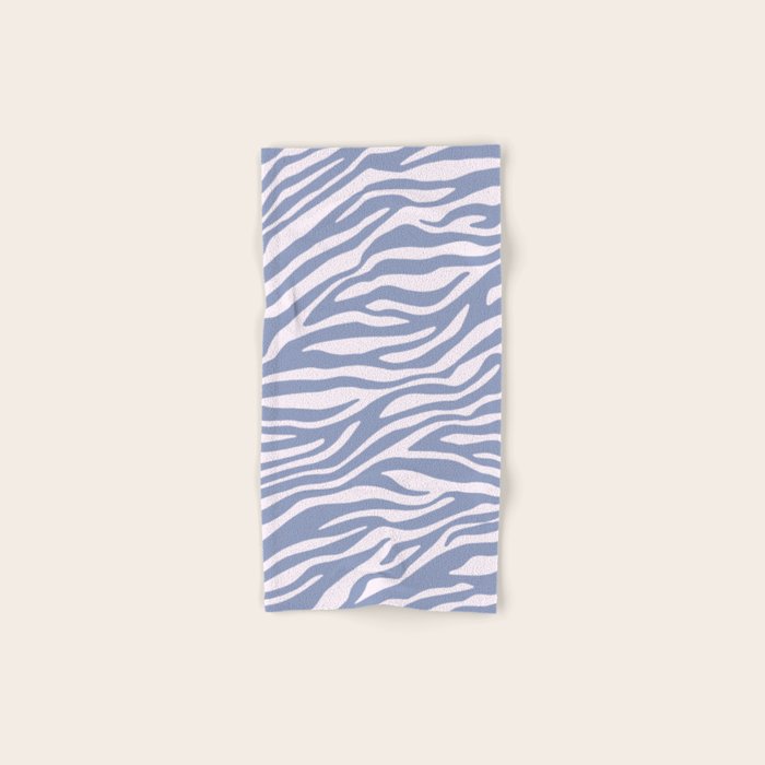 Blue Zebra Animal Print Bath Towel Gallery Image 1