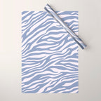 Blue Zebra Animal Print Wrapping Paper Gallery Image 1
