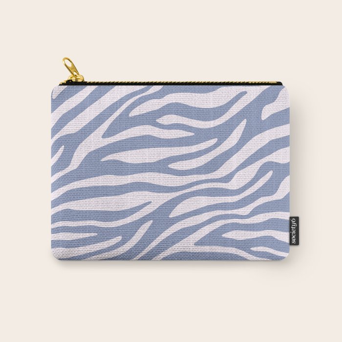 Blue Zebra Animal Print Carry All Pouch Gallery Image 1