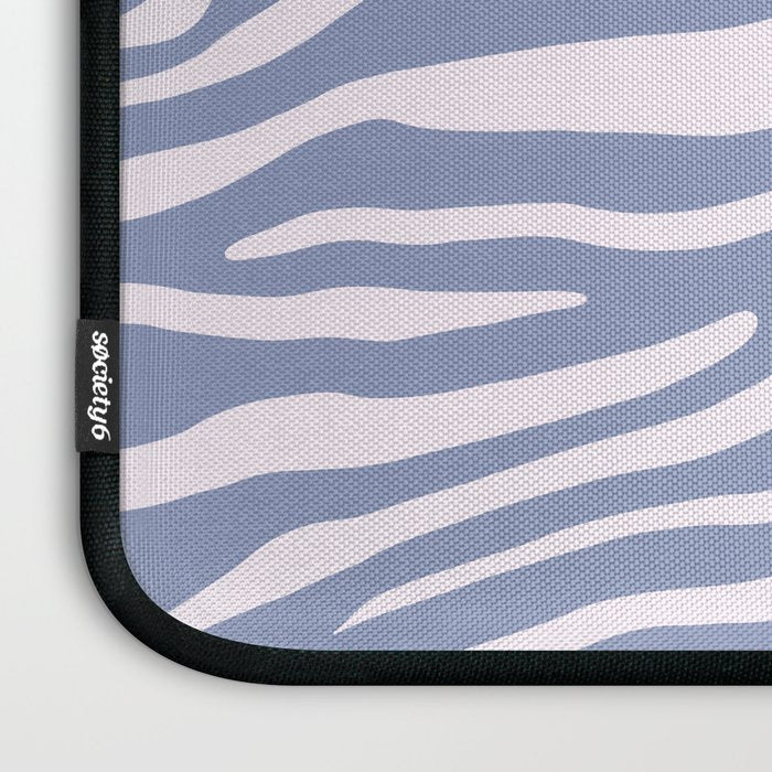 Blue Zebra Animal Print Laptop Sleeve Gallery Image 3