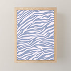 Blue Zebra Animal Print Mini Art Print Gallery Image 1