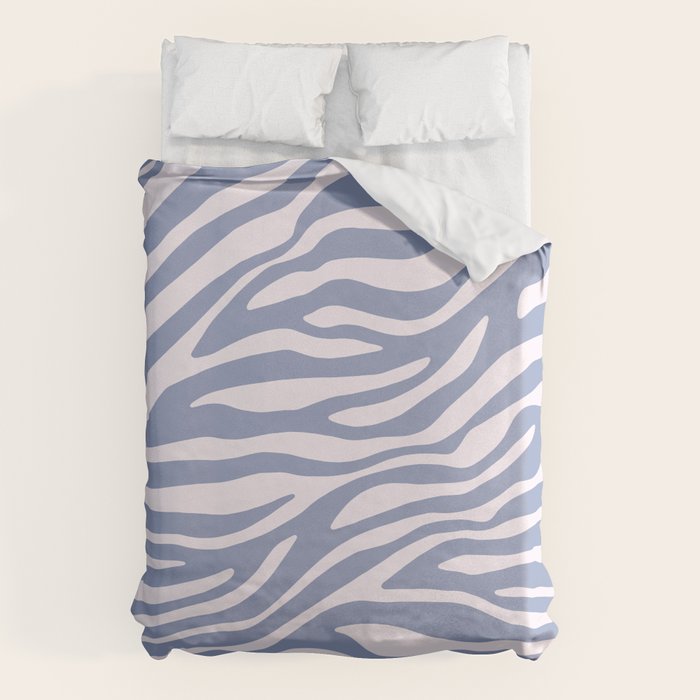Blue Zebra Animal Print Duvet Cover Gallery Image 1