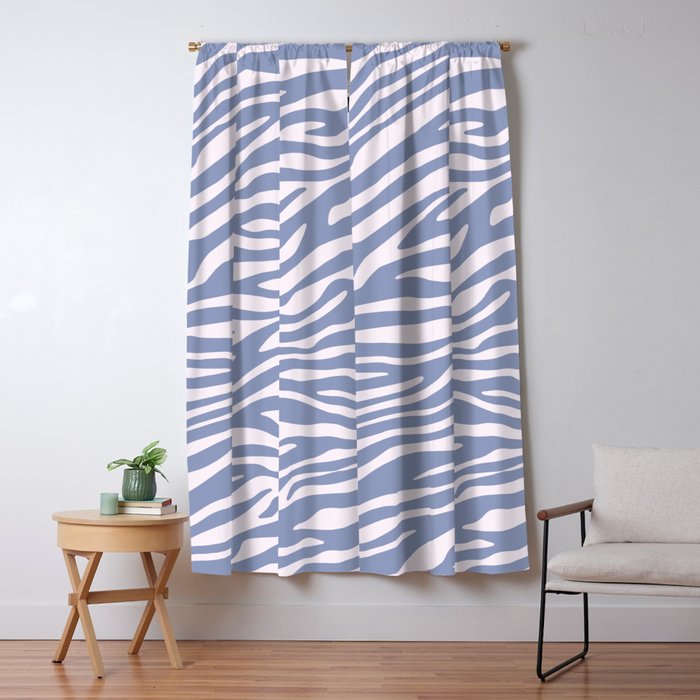 Blue Zebra Animal Print Window Curtain Gallery Image 5