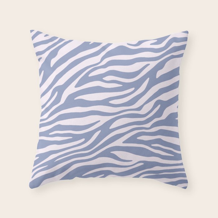 Blue Zebra Animal Print Throw Pillow Gallery Image 6