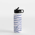 Blue Zebra Animal Print Water Bottle Gallery Image 1