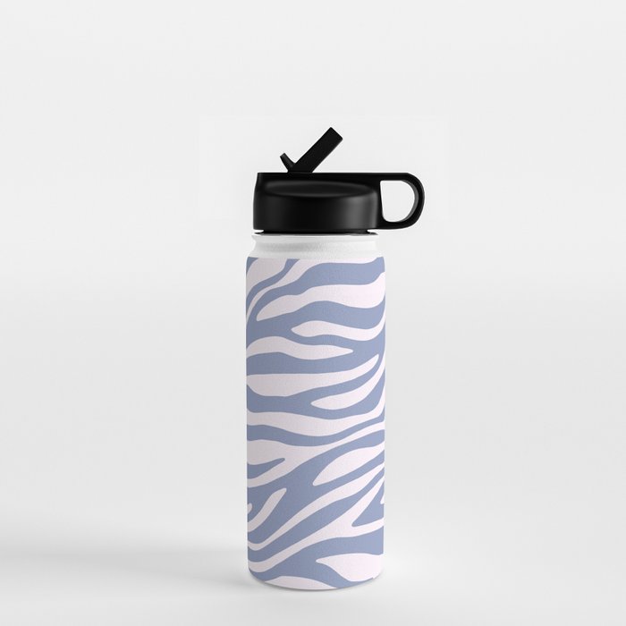 Blue Zebra Animal Print Water Bottle Gallery Image 1