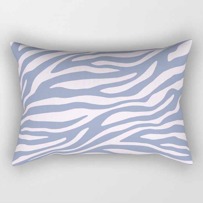Blue Zebra Animal Print Rectangular Pillow Gallery Image 1