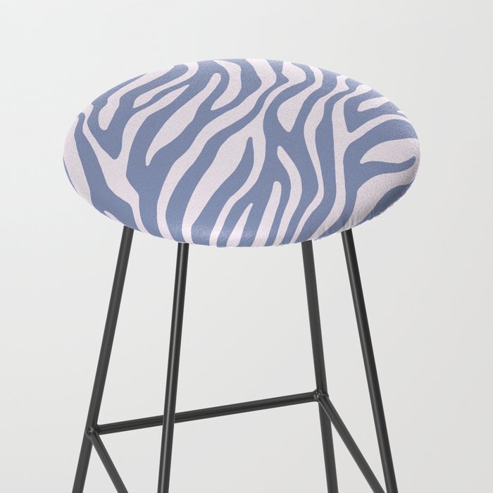 Blue Zebra Animal Print Stool Gallery Image 2