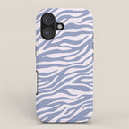 Blue Zebra Animal Print iPhone Case Gallery Image 1