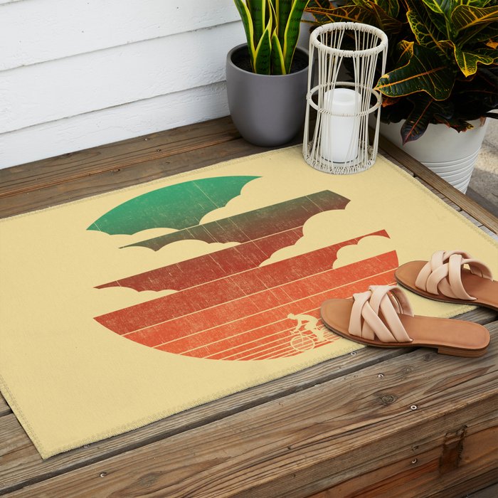 Go West (cycling edition) Outdoor Rug Gallery Image 2