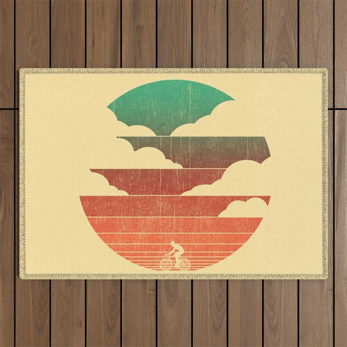 Go West (cycling edition) Outdoor Rug Gallery Image 1