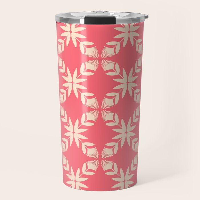 Florals In Coral Travel Mug Gallery Image 1