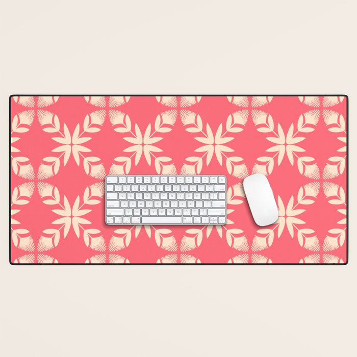 Florals In Coral Desk Mat Gallery Image 1
