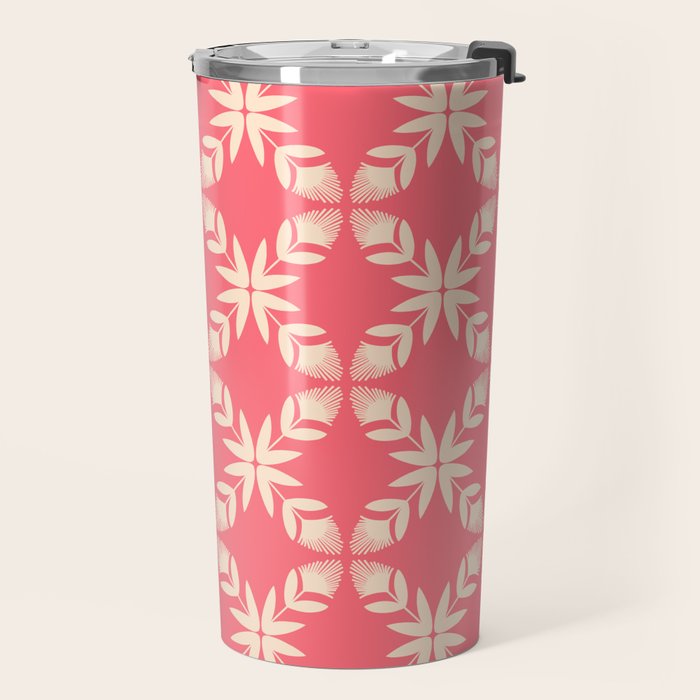 Florals In Coral Travel Mug Gallery Image 2