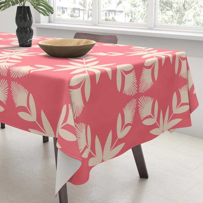 Florals In Coral Tablecloth Gallery Image 3