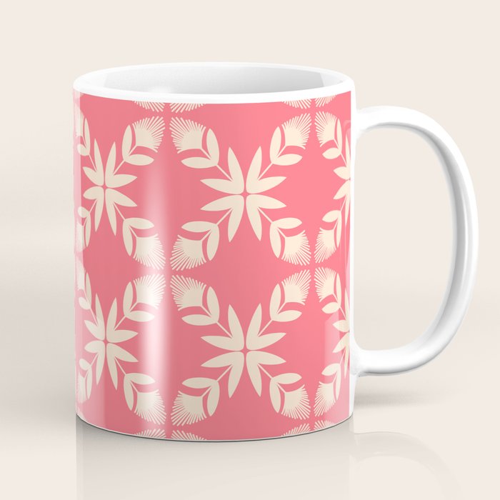 Florals In Coral Coffee Mug Gallery Image 1