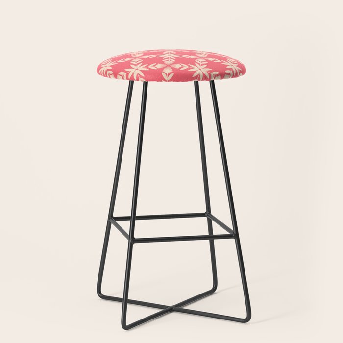 Florals In Coral Stool Gallery Image 1
