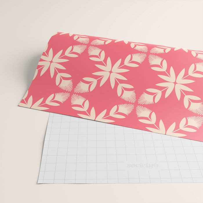 Florals In Coral Wrapping Paper Gallery Image 2