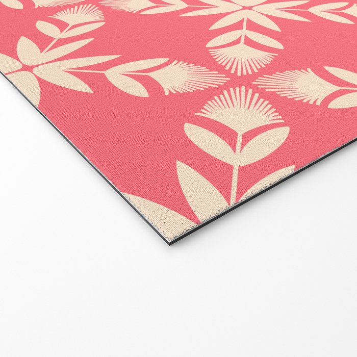 Florals In Coral Welcome Mat Gallery Image 2