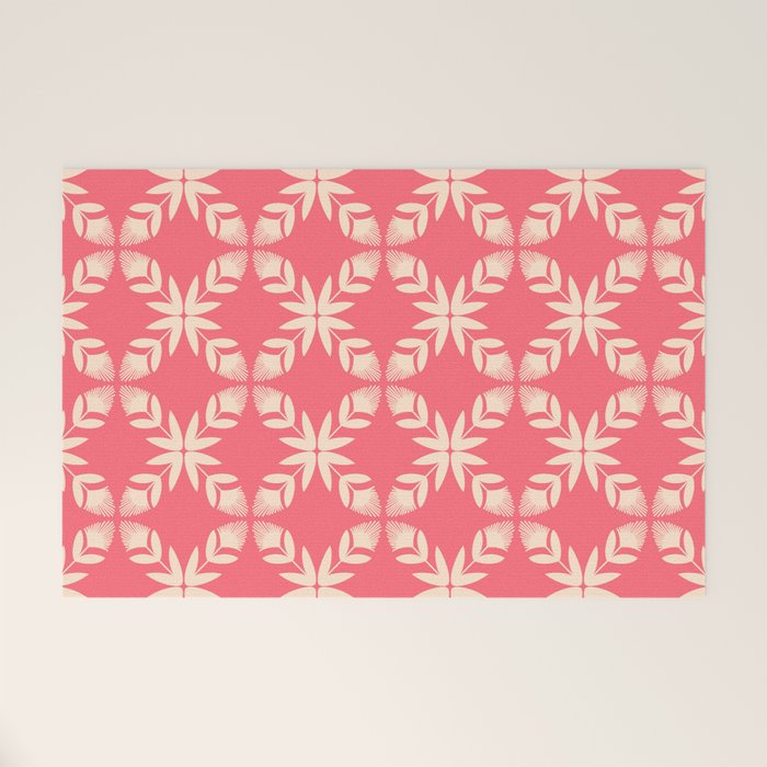 Florals In Coral Welcome Mat Gallery Image 1
