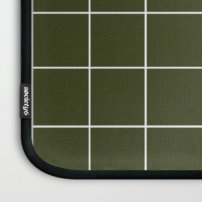 Grid (Olive Green) Laptop Sleeve Gallery Image 3