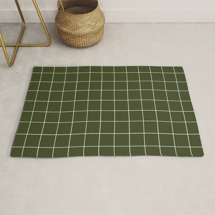 Grid (Olive Green) Rug Gallery Image 1