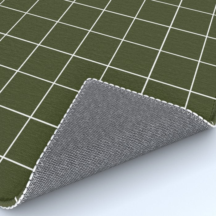 Grid (Olive Green) Rug Gallery Image 4