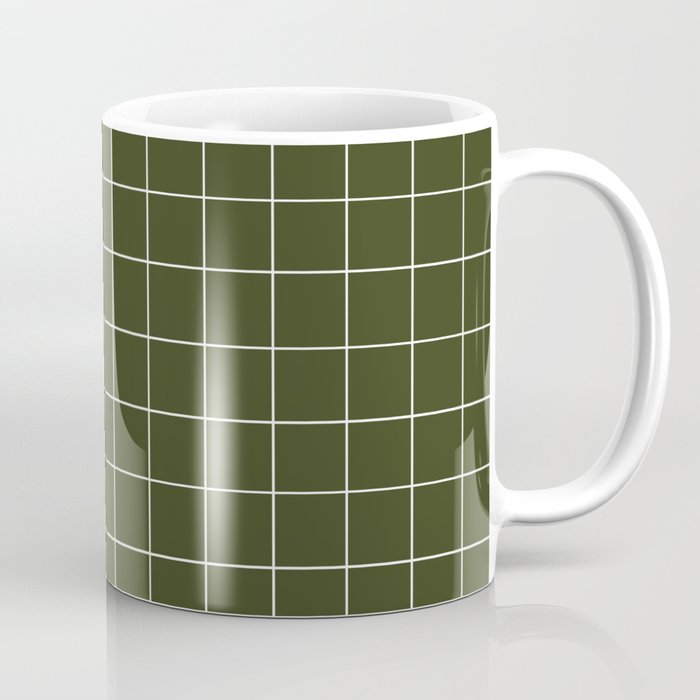 Grid (Olive Green) Coffee Mug Gallery Image 1