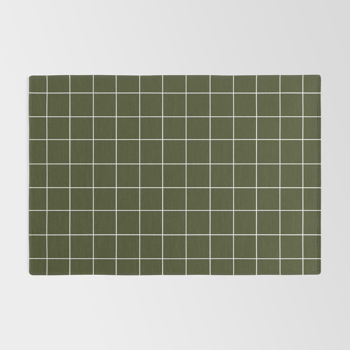 Grid (Olive Green) Rug Gallery Image 2