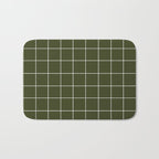Grid (Olive Green) Bath Mat Gallery Image 1