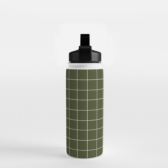 Grid (Olive Green) Water Bottle Gallery Image 2