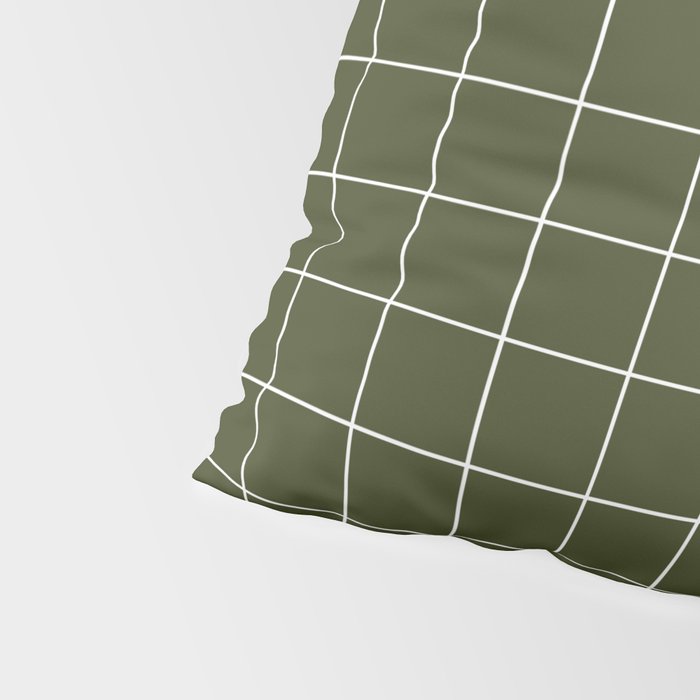 Grid (Olive Green) Pillow Sham Gallery Image 4