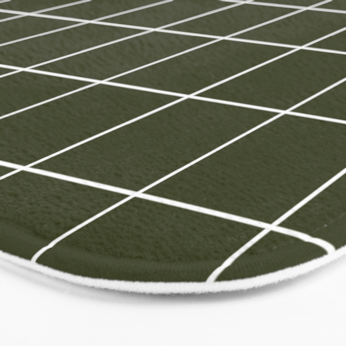 Grid (Olive Green) Bath Mat Gallery Image 3