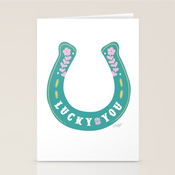 Lucky You Horse Shoe Stationery Card Gallery Image 1
