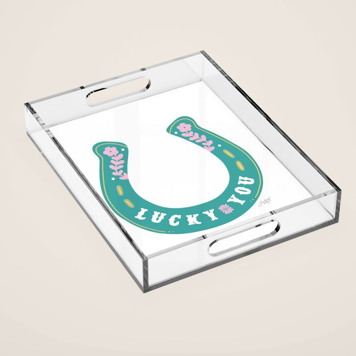 Lucky You Horse Shoe Acrylic Tray Gallery Image 1