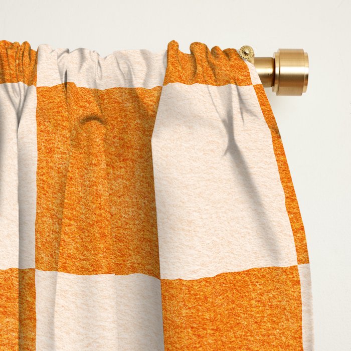 CHECKER - 001 - Tangerine Window Curtain Gallery Image 2