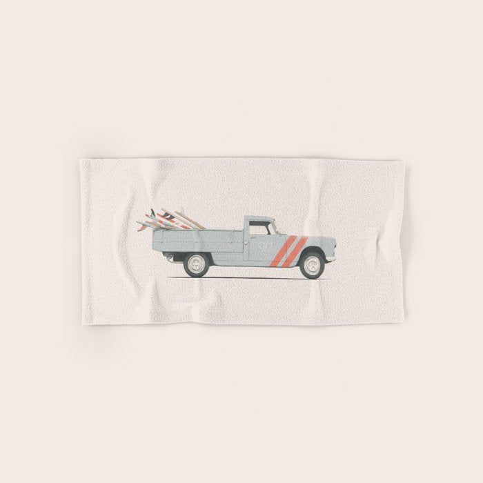 Surfboard Pick Up Van Bath Towel Gallery Image 1