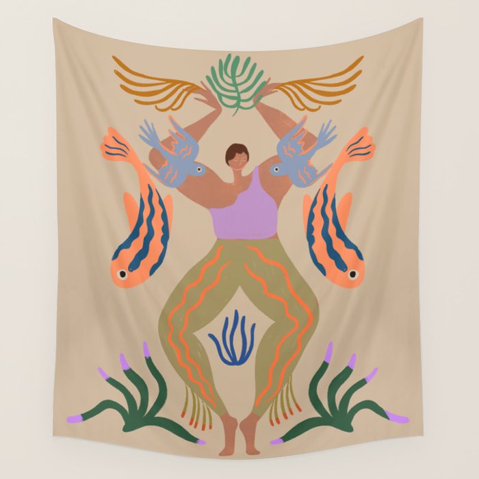 The Birds And The Fish Wall Tapestry Gallery Image 1