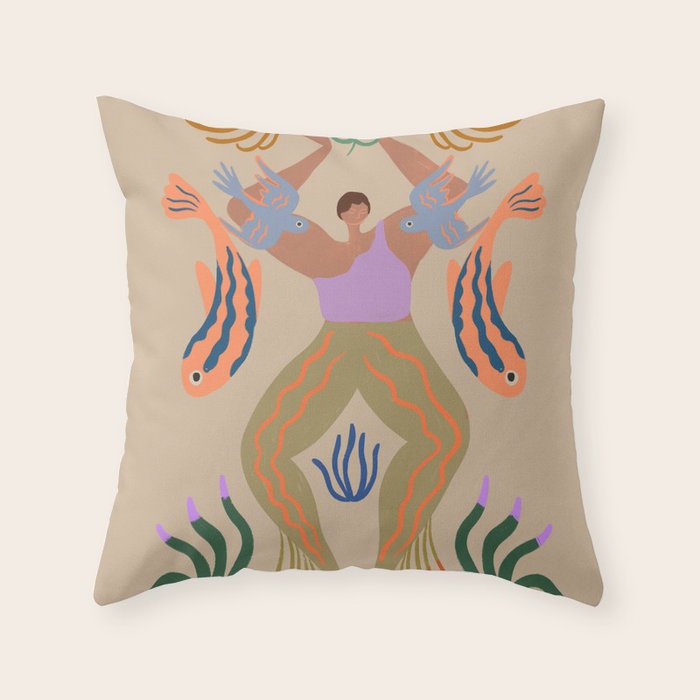 The Birds And The Fish Throw Pillow Gallery Image 6