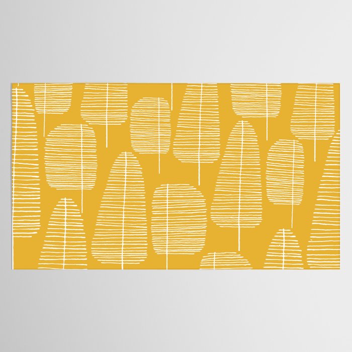 Mid Century Modern Forest Yellow Tablecloth Gallery Image 2