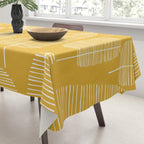 Mid Century Modern Forest Yellow Tablecloth Gallery Image 3