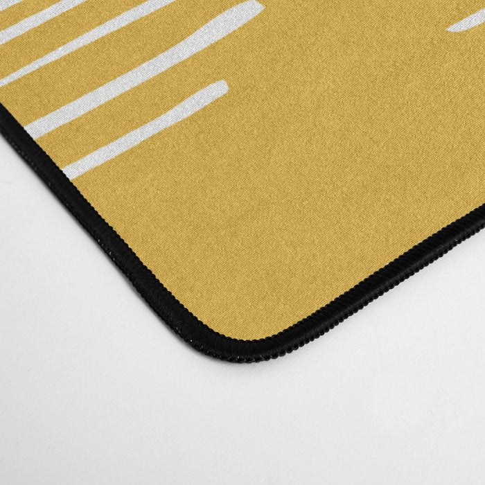 Mid Century Modern Forest Yellow Desk Mat Gallery Image 4