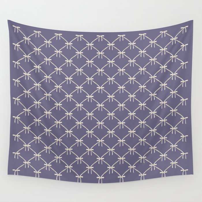 Bows & Ribbons Pattern XXXIII Neutral Lavender Purple Wall Tapestry Gallery Image 1