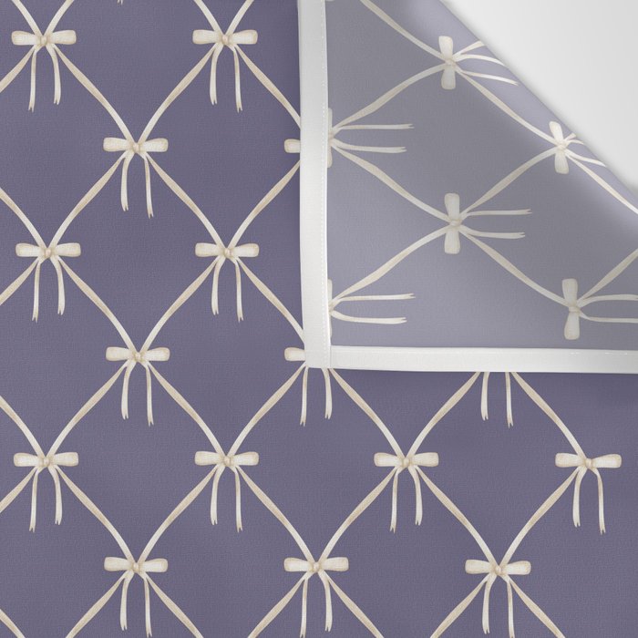 Bows & Ribbons Pattern XXXIII Neutral Lavender Purple Wall Tapestry Gallery Image 3